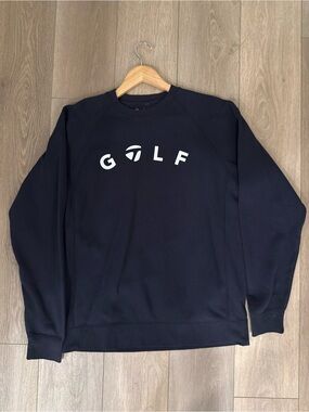 TaylorMade Navy Crewneck Sweatshirt with White Golf Logo